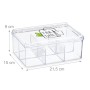 Relaxdays Teebox Kunststoff Transparent 6 Fächer Klappdeckel 9 cm x 21,5 cm x 15 cm 260 g_4