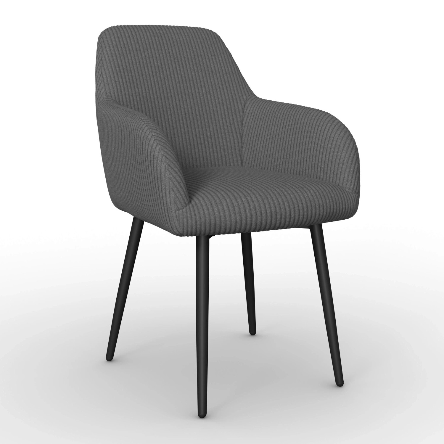 Bessagi Home Armlehnstuhl Alani Grau Cord Gepolstert