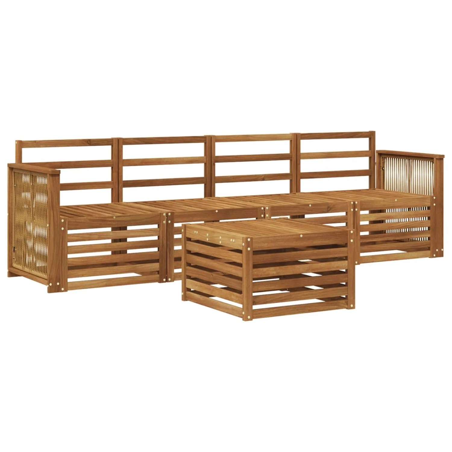 vidaXL Outdoor-Sofagarnitur 5 Stk Natur Massivholz Akazie 3383995