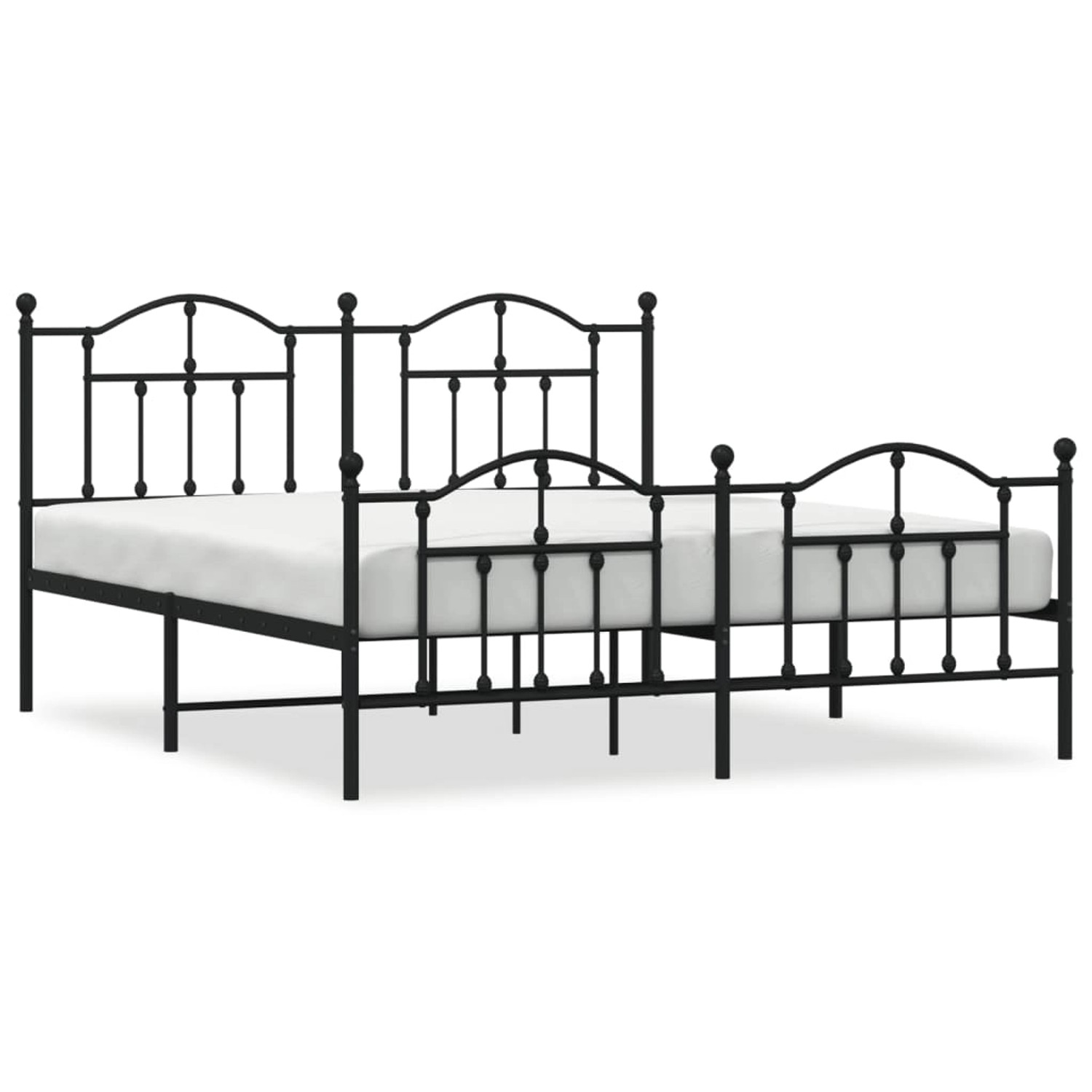 vidaXL Bettgestell mit Kopf- und Fußteil Metall Schwarz 183x213 cm Modell 4 günstig online kaufen