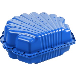 Blaue SwingKing Sandmuschel, geschlossen. Ideal als Sandkasten oder Ballbox für Kinder.