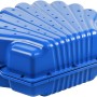 Blaue SwingKing Sandmuschel, geschlossen. Ideal als Sandkasten oder Ballbox für Kinder.