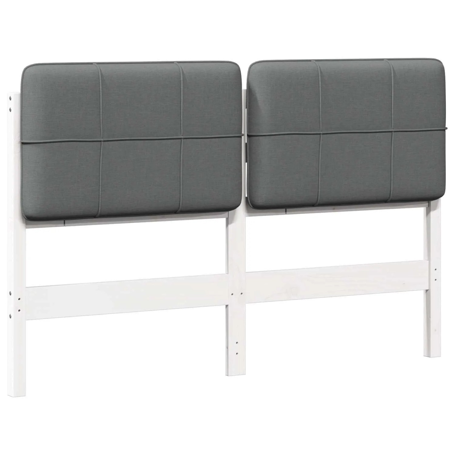 vidaXL Gepolstertes Kopfteil mit Kopfteil Weiß und Hellgrau 140 cm 880127