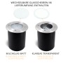 SSC-LUXon Juavi Bodeneinbaustrahler in Silber mit klarem und mattem Glas, schwenkbar.