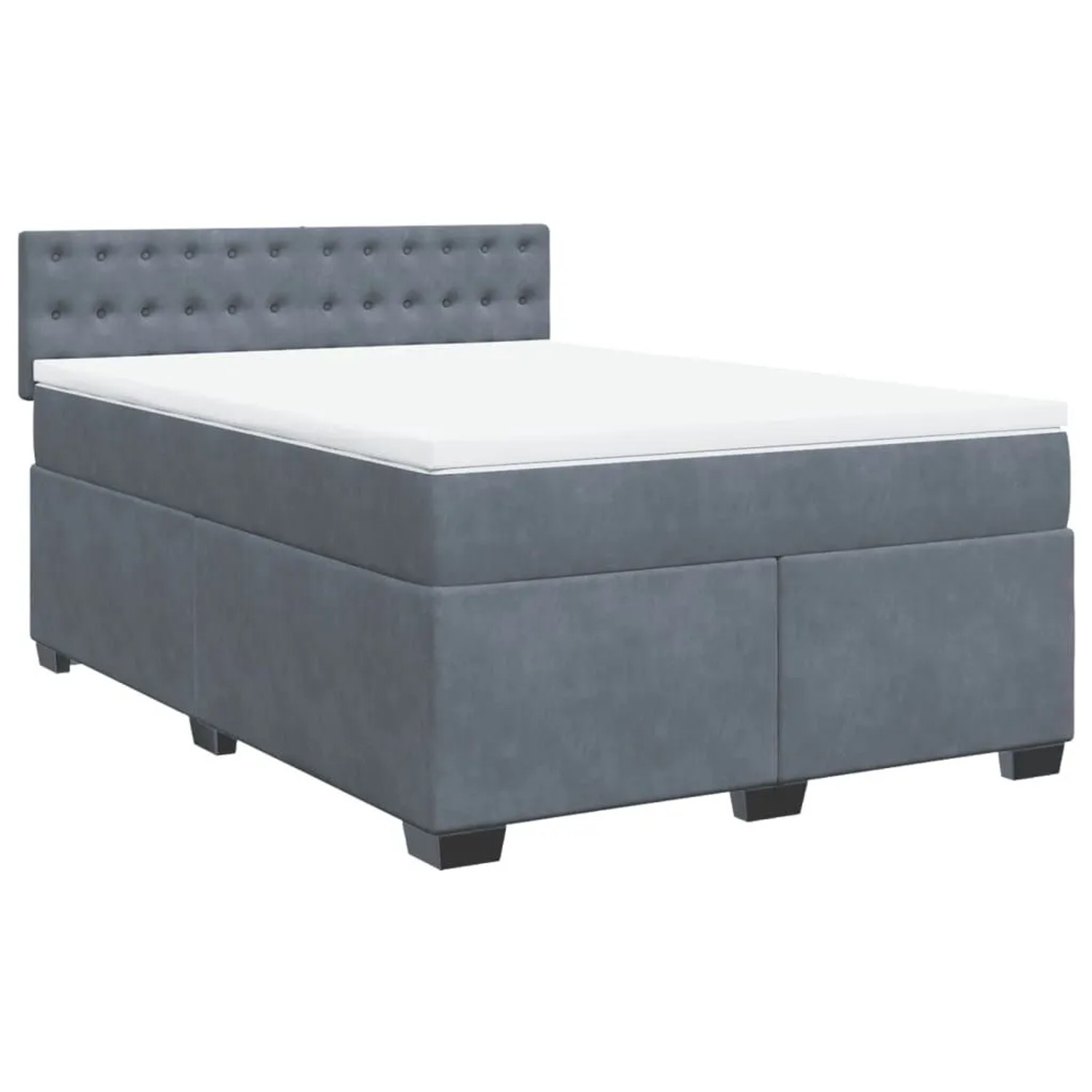 vidaXL Boxspringbett mit Matratze Dunkelgrau 140x190 cm Samt 3288619 günstig online kaufen