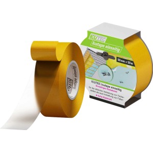 Icutec Icutape einseitig, gelbes Klebeband für Dämmstoffzubehör, 50m Rolle.
