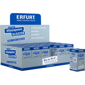 Erfurt Vliestapeten-Kleister 200g im Displaykarton. Spezialkleister für Vliestapeten.