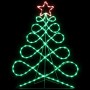 Mehrfarbiger LED Lichterbaum in Weihnachtsbaumform (80x56cm) für Innen & Außen.