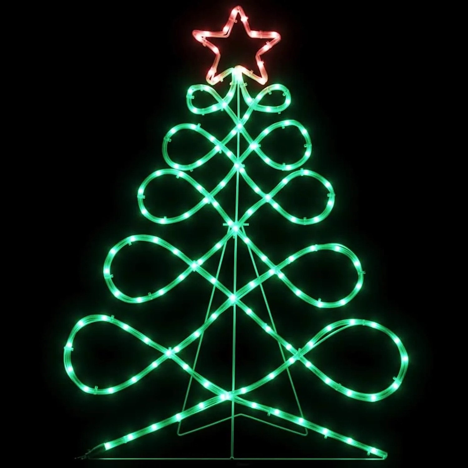 Mehrfarbiger LED Lichterbaum in Weihnachtsbaumform (80x56cm) für Innen & Außen.