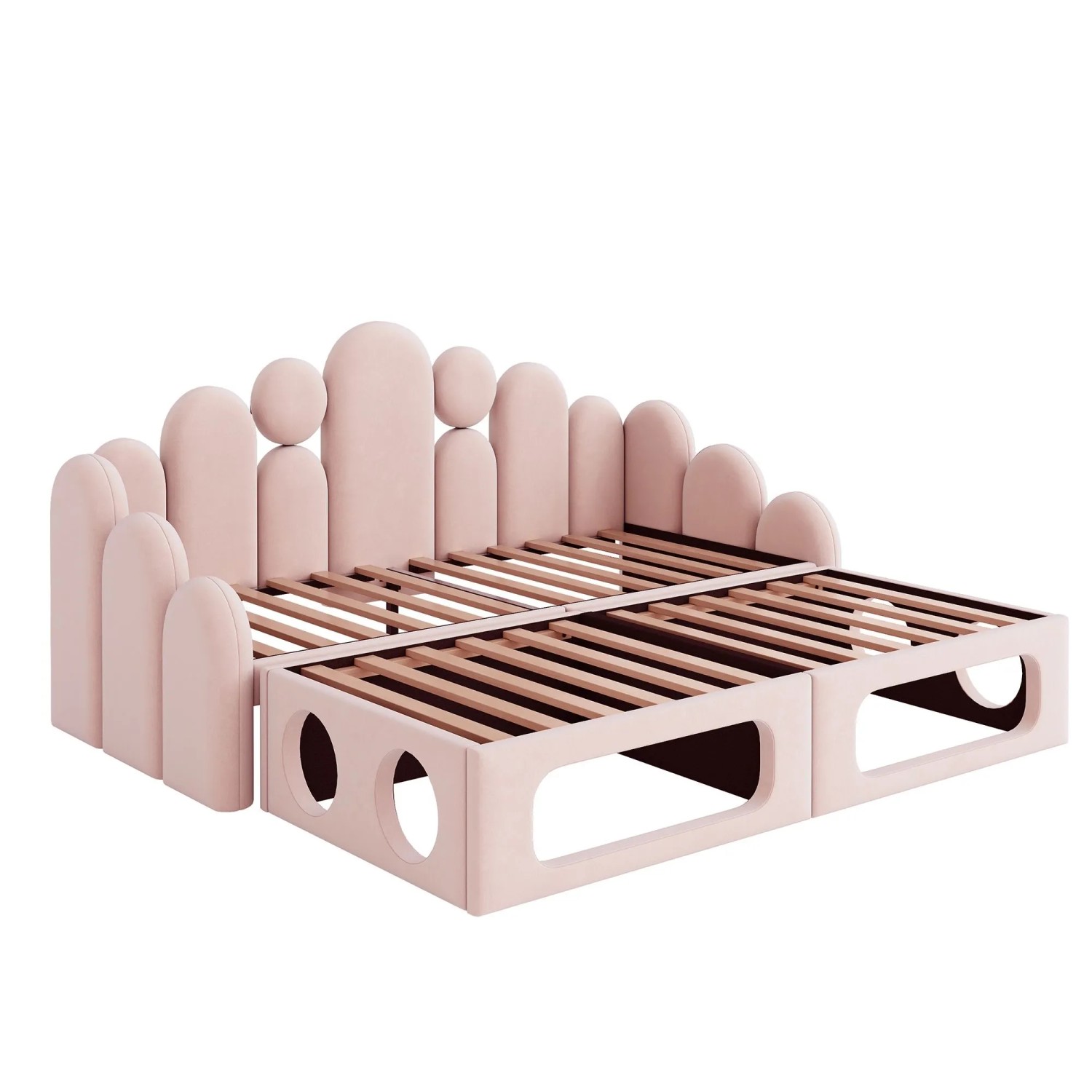 Merax Schlafsofa 180x200cm Haustierbett Samt Rosa