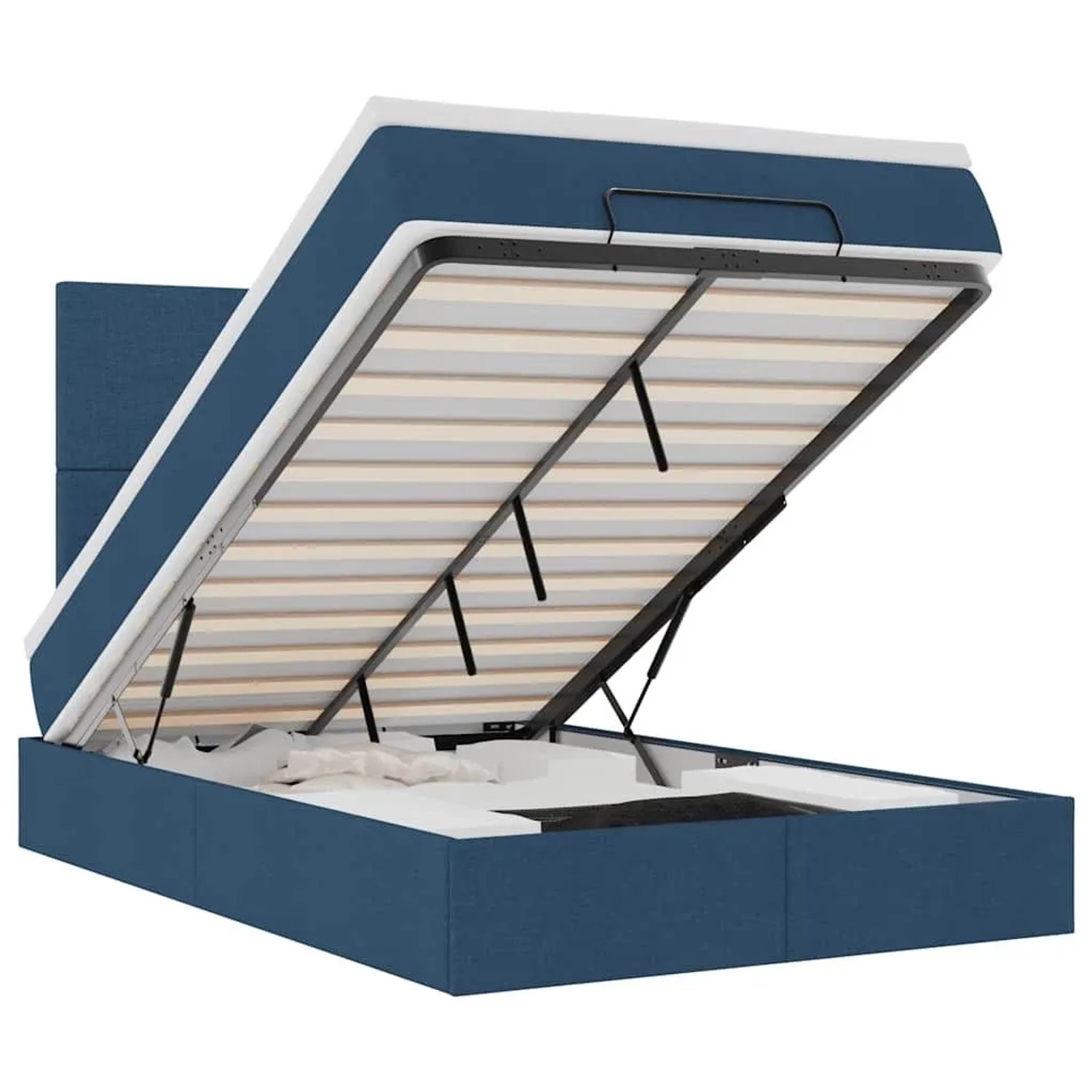 vidaXL Ottoman-Bett mit Matratze Blau 120x190 cm Stoff 3313063