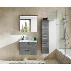 Pelipal Waschbeckenunterschrank Quickset 328 Graphit, 72 cm breit, mit zwei Schubladen im Badezimmer.