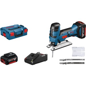 Bosch Professional Akku-Stichsäge GST 18 V-Li mit Akkus, Ladegerät und L-Boxx.