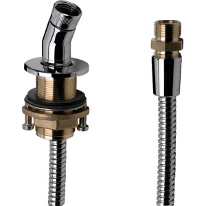 Hansgrohe Brausehalter für Wannenrandmontage, Chrom, mit Brauseschlauch.