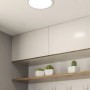 Weißer Eglo LED-Einbauspot Fueva 5, Ø 21,6 cm, 3000K, montiert in Decke.