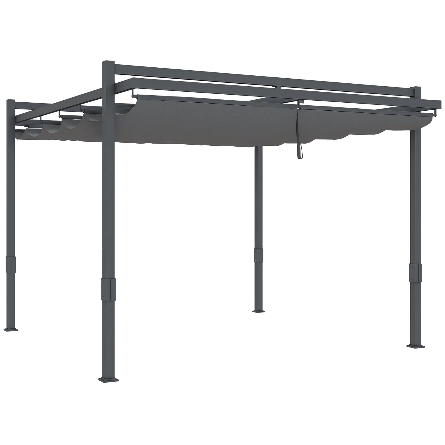 Outsunny Pavillon Aluminium Polyester Grau 358L x 320B x 245H cm günstig online kaufen