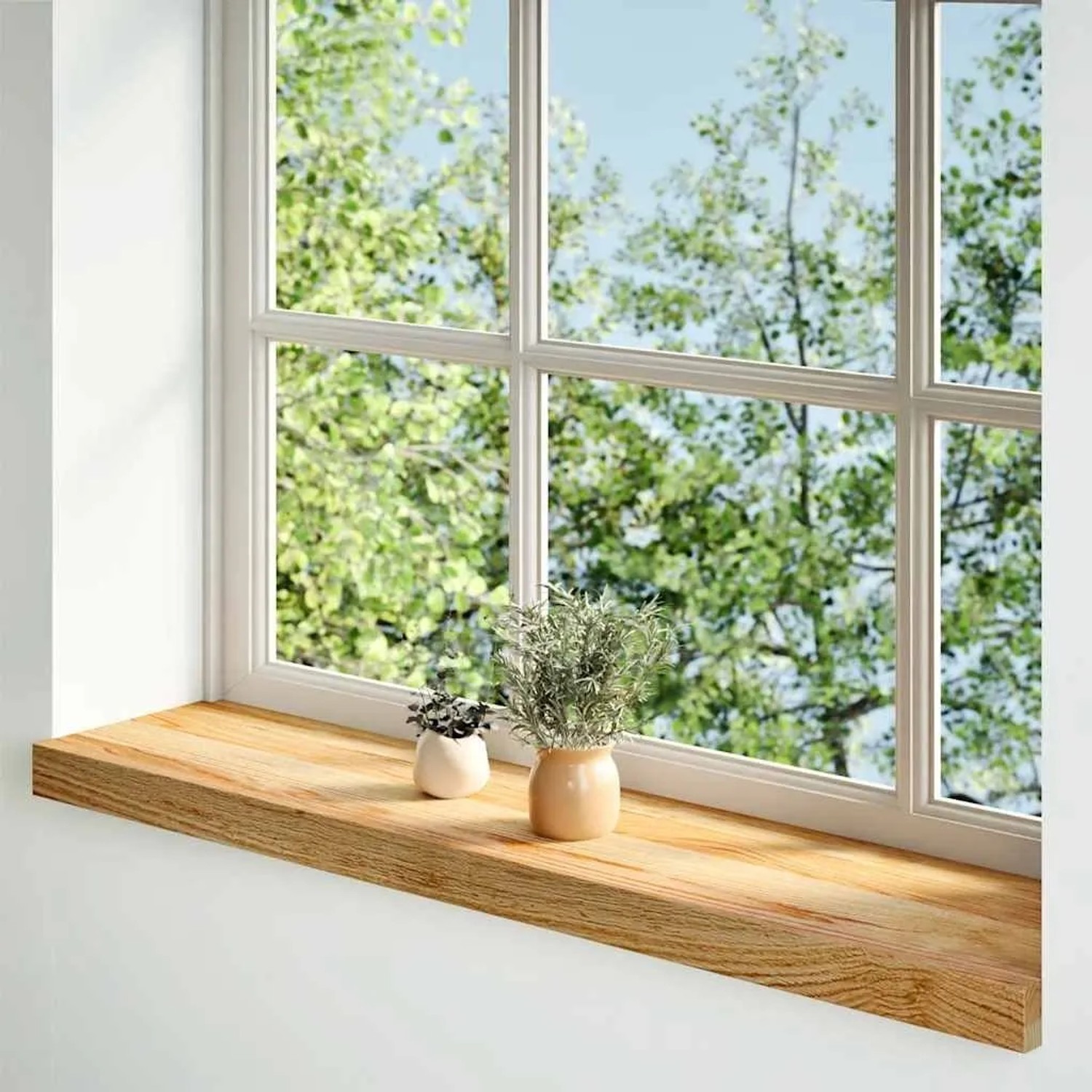 vidaXL Fensterbänke 2 Stk Hellbraun 70x20x2 cm Massivholz Eiche 4009133_2