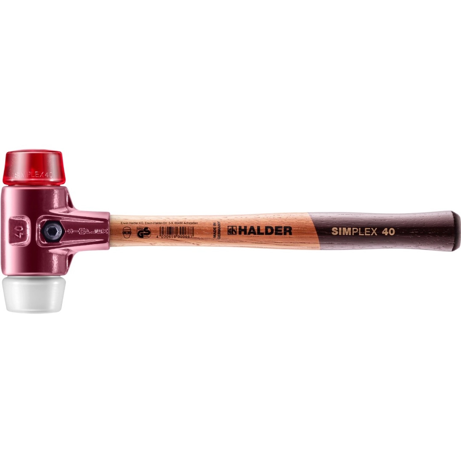 Halder Simplex Schonhammer Ø 40 mm Plastik Rot   Superplastik mit Tempergus günstig online kaufen