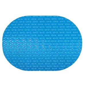 Dunkelblaue Evolution Solarplane Oval 620x350cm mit Geobubble für Pool Wärme.