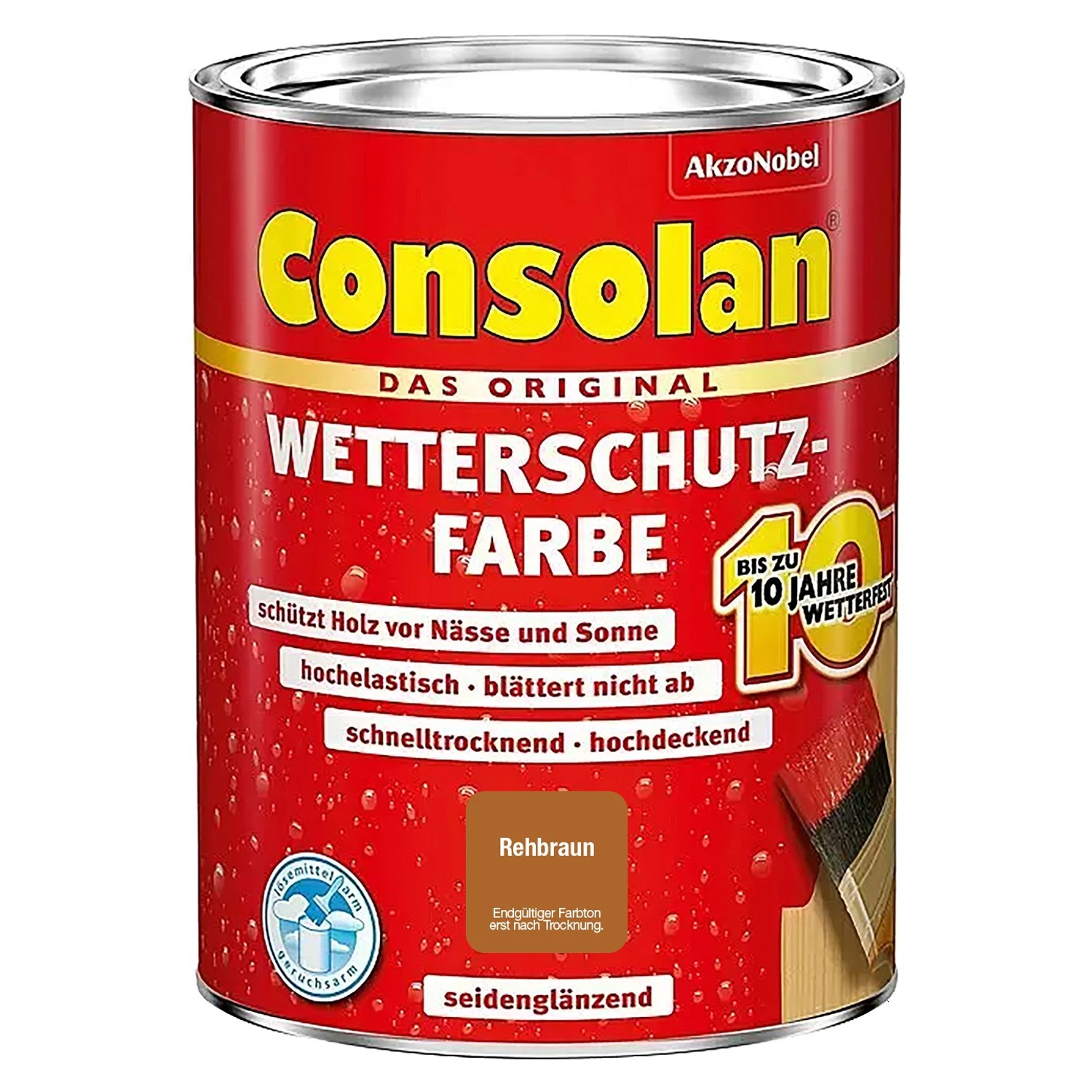 Consolan Wetterschutzfarbe Rehbraun Seidenglänzend 750 ml