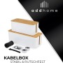 addhome 2er Kabelbox Set Weiß & Bambus Boxen in 40 5x15 5cm & 32x13 5cm inkl._5