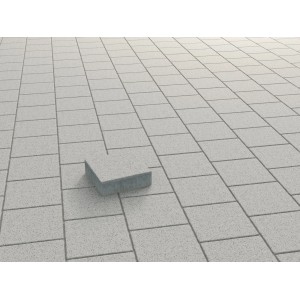 Quadratischer, weiß gewaschener Beton Pflasterstein 20x20x6 cm für Gehwege und Terrassen.