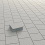 Quadratischer, weiß gewaschener Beton Pflasterstein 20x20x6 cm für Gehwege und Terrassen.