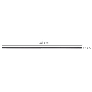 HOMCOM Schiebetür-Beschlagsatz aus Kohlenstoffstahl, braun, 183 cm lang.