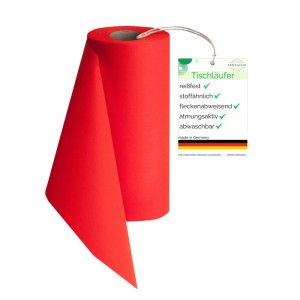 Rolle Sensalux Vlies-Tischläufer, 30 cm breit, 25 m lang, in Rot.