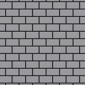 Matte, graue Edelstahl Mosaikfliesen im Mauerverband für Wandverkleidung.