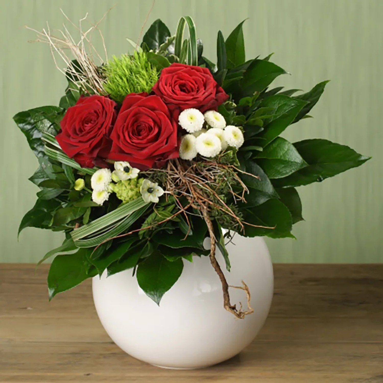 Blumenstrauß Ich bin für dich da Rot-Weiß