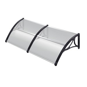 TRUTZHOLM Haustürvordach 97x200cm, Hohlkammerplatte, Aluabschlussleiste, Schwarz