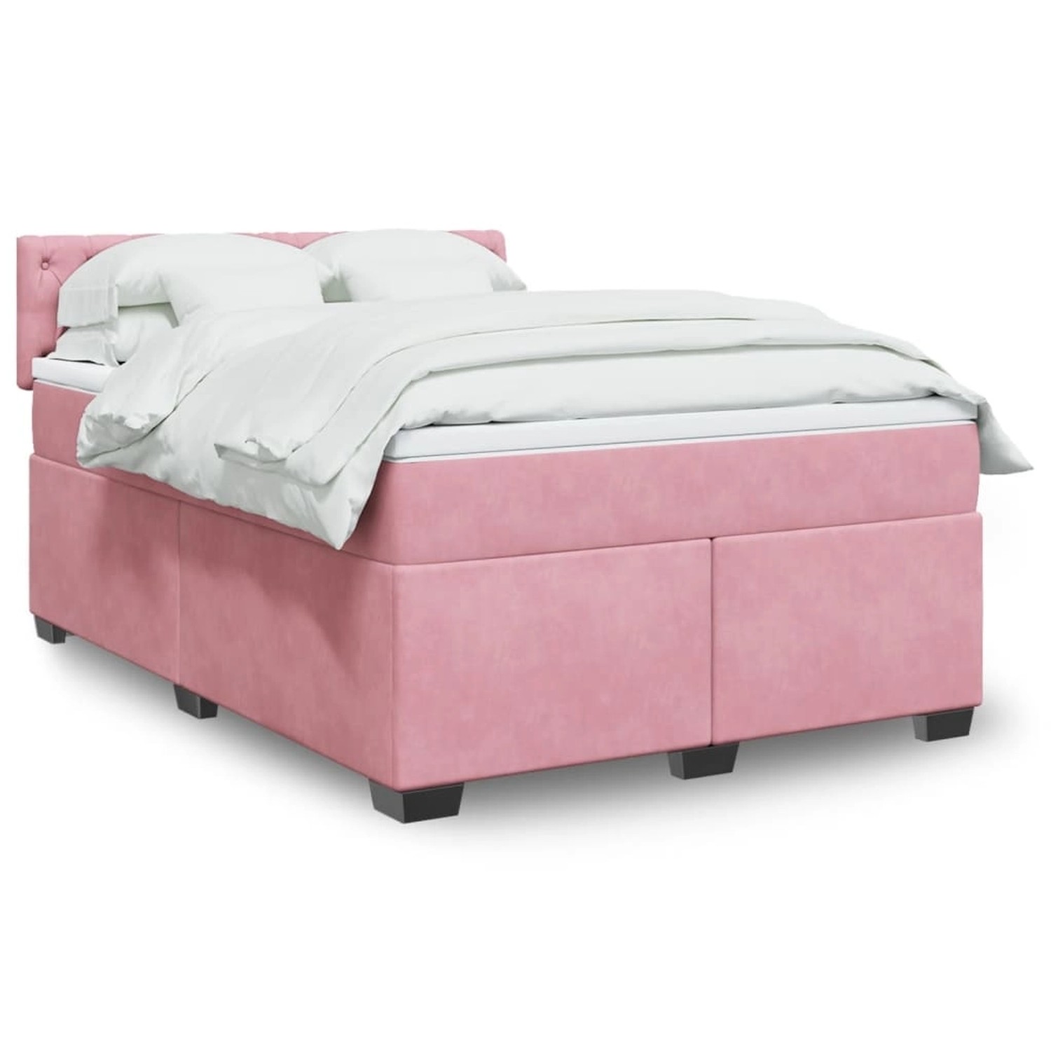 vidaXL Boxspringbett mit Matratze Rosa 140x190 cm Samt 3288617 günstig online kaufen