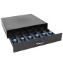 Schwarze MCW Schubladenbox L98 für 30 Kaffeekapseln, teilweise geöffnet.