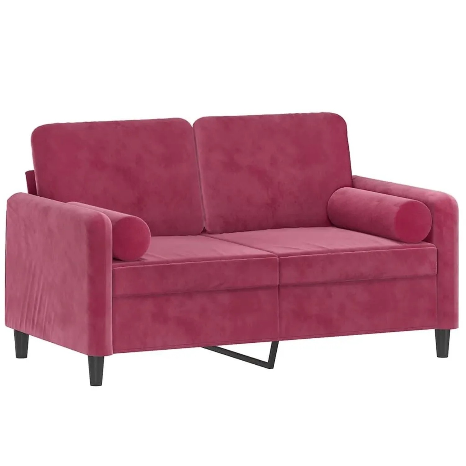 vidaXL 2-Sitzer-Sofa mit Zierkissen Weinrot 120 cm Samt 3200875 günstig online kaufen