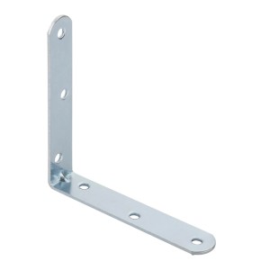 SOTECH Winkelverbinder aus verzinktem Stahl, L-förmig, abgerundet, mit Schraublöchern für Möbelbau.
