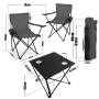 BigDean Campingtisch mit Stühlen Dunkelgrau Camping Tisch Stuhl Set Camping Stühle Campingstühle Campingstühle Faltbar Campingmöbel Set_2