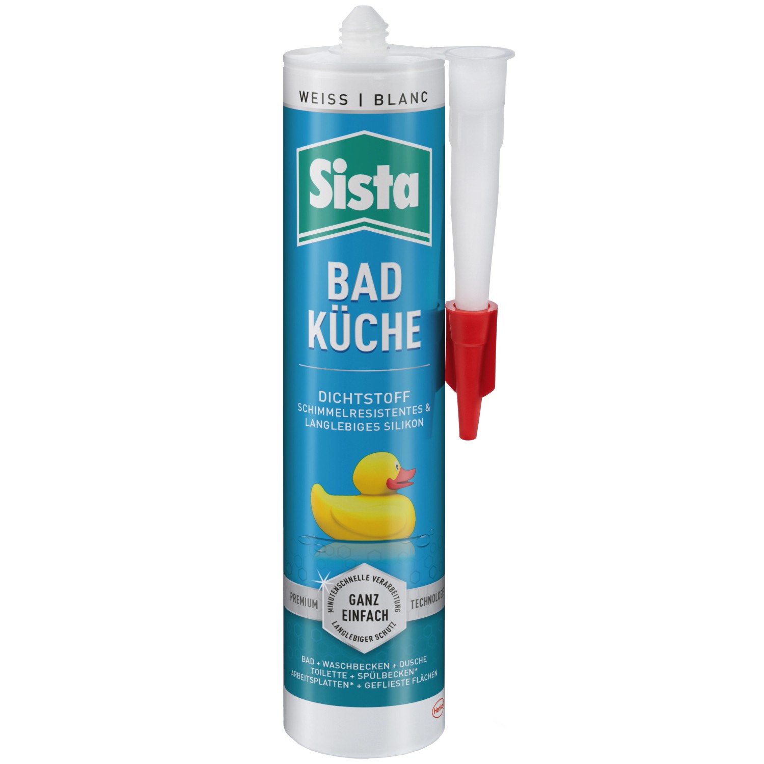 Sista Silikon Dichtstoff Bad & Küche Kartusche Weiß 280 ml