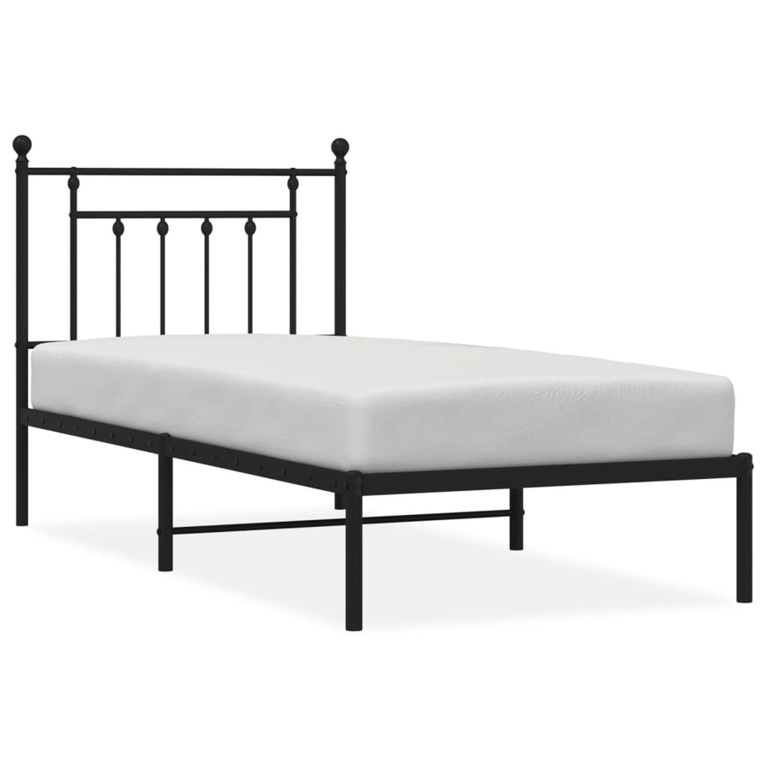 vidaXL Bettgestell mit Kopfteil Metall Schwarz 80x200 cm 353528 günstig online kaufen