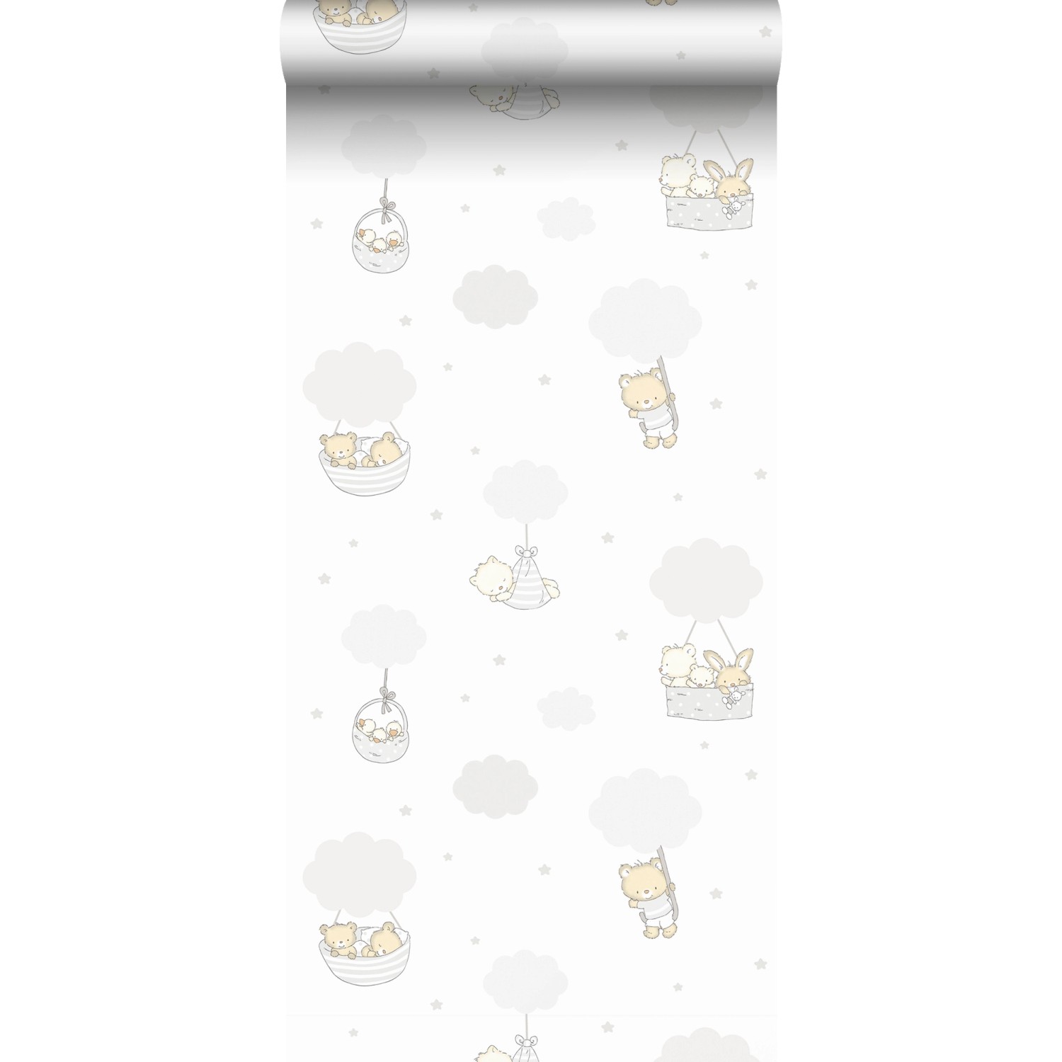 Sanders & Sanders Tapete Tiere Grau Und Weiß 53 Cm X 10 M - 640445 günstig online kaufen