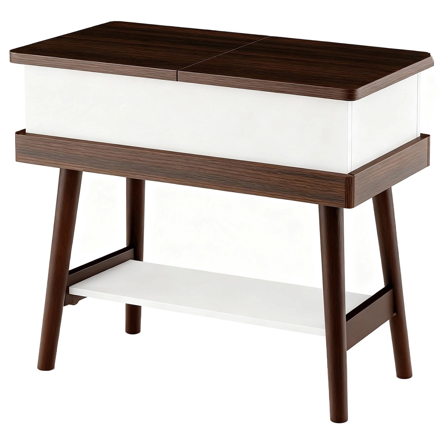 Costway Beistelltisch mit Klappbarer Tischplatte Sofatisch Dunkelbraun günstig online kaufen