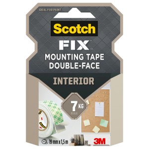 Scotch-Fix Montageband für Innen, doppelseitig, 19 mm x 1,5 m, weiß.