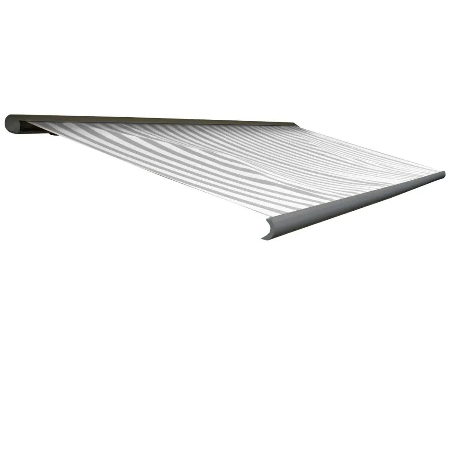 MCW Elektrische Kassettenmarkise H122 4x3m Acryl Grau/Weiß Rahmen Grau