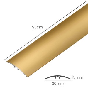 Goldenes Übergangsprofil aus Aluminium, 93x30mm, 5mm hoch, für Bodenbeläge.