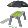EXIT Aksent Sand- und Wassertisch mit Sonnenschirm und Werkzeug. Multifunktionaler Spieltisch für Kinder.