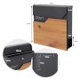 ML-Design Standbriefkasten in Anthrazit mit Holzoptik, Zeitungsfach und anthrazitfarbenem Pfosten.