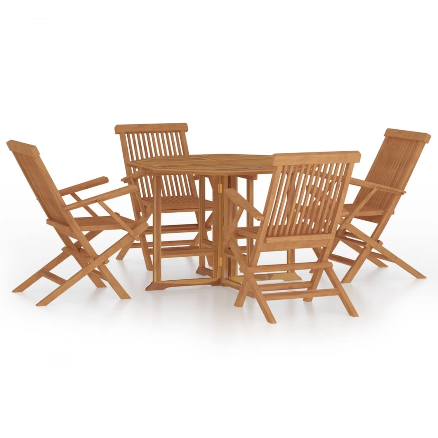 vidaXL 5-Tlg Garten-Essgruppe Klappbar Massivholz Teak 3096574