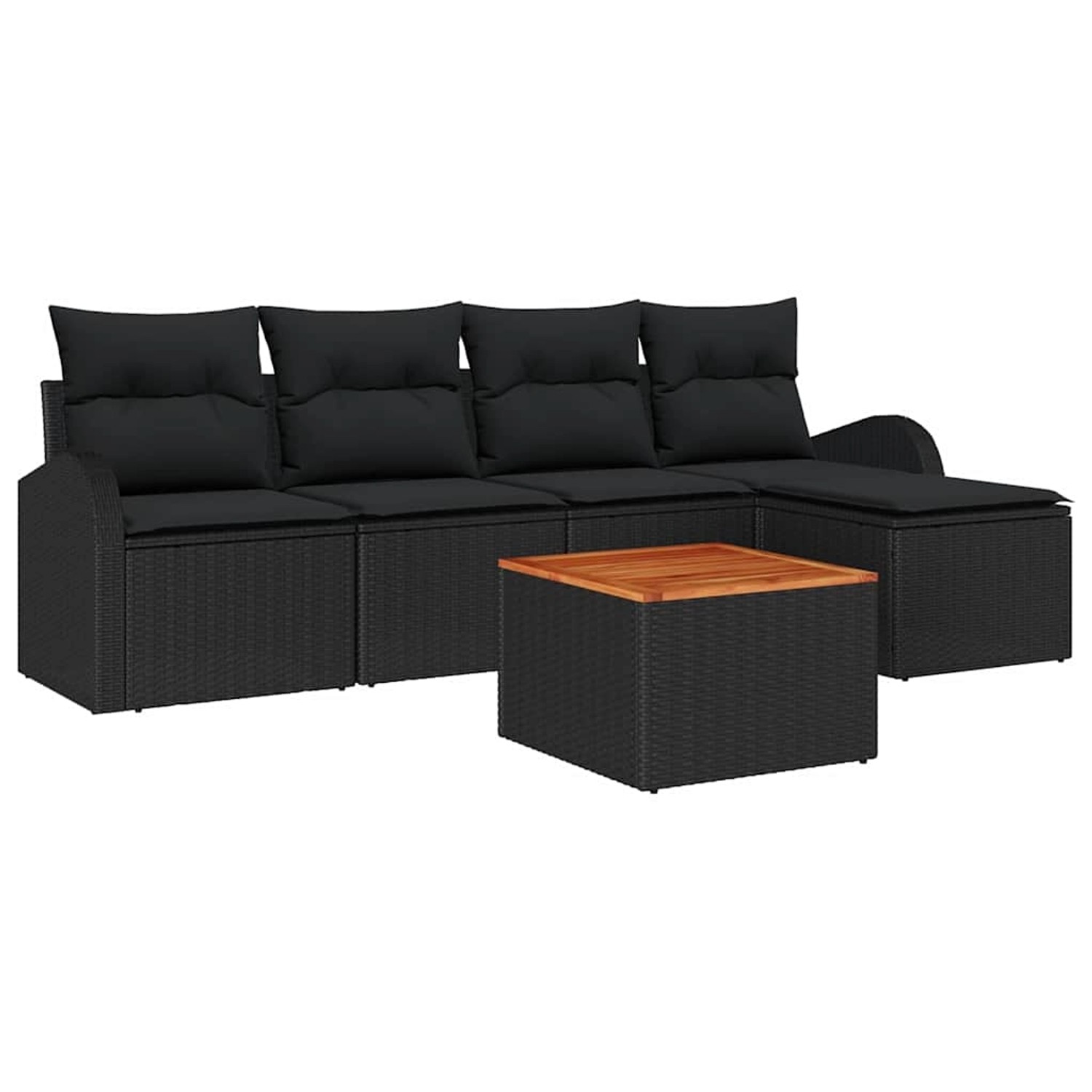 vidaXL Garten-Sofa-Set 6-Tlg Schwarz 3356238 günstig online kaufen