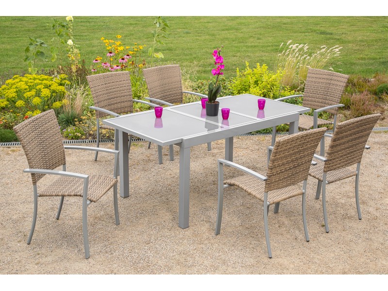 Gartenmöbel-Set kaufen inkl. Tisch cm bei Savona OBI Naturgrau 7-tlg. cm 140/200 x 90