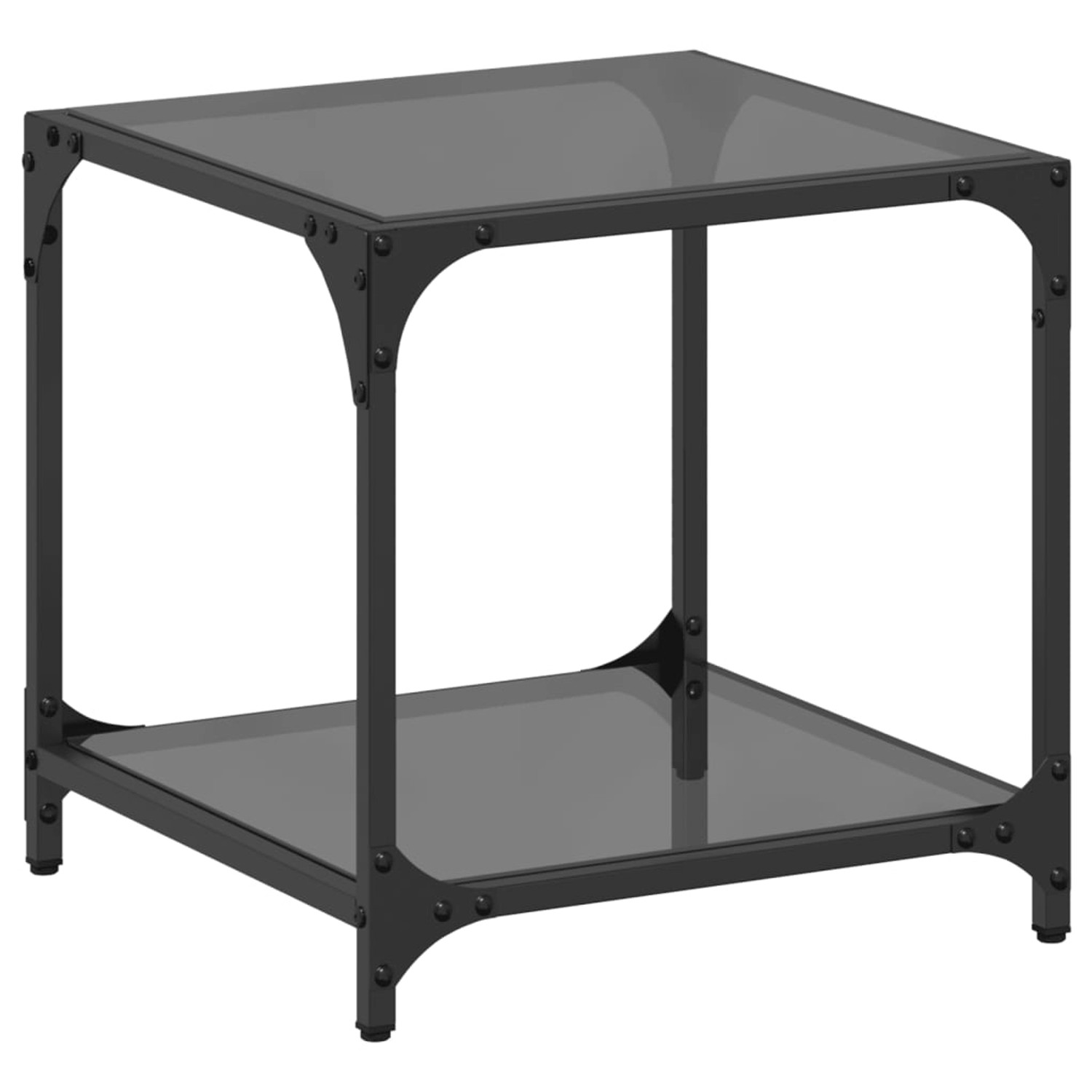 vidaXL Couchtisch mit Glasplatte Schwarz Transparent 40x40x40 cm Stahl günstig online kaufen